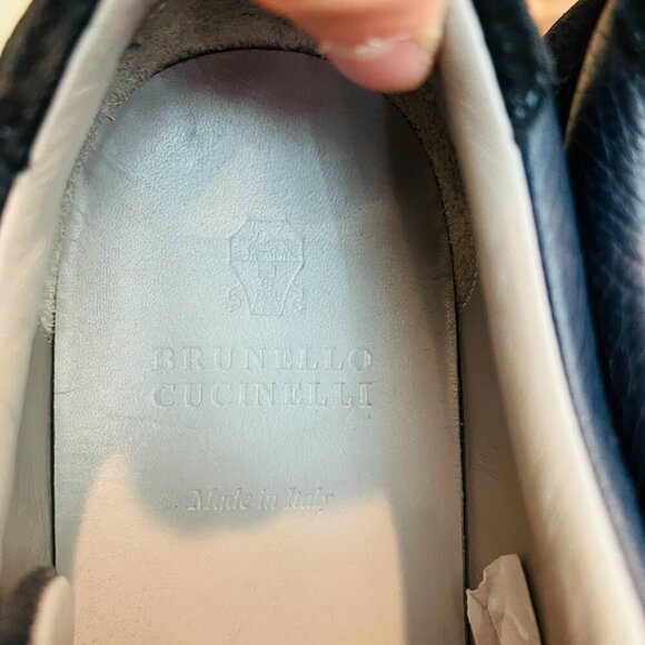Brunello Cucinelli Leather Suede Corduroy Sneaker EUC Size 42.5 US 9.5 - Picture 10 of 16
